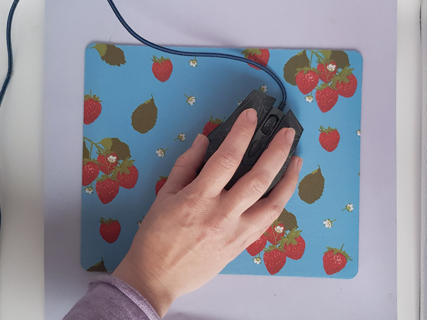 Mauspad Mousepad Erdbeeren, Schreibtischunterlage, Desktopunterlage, Geschenk