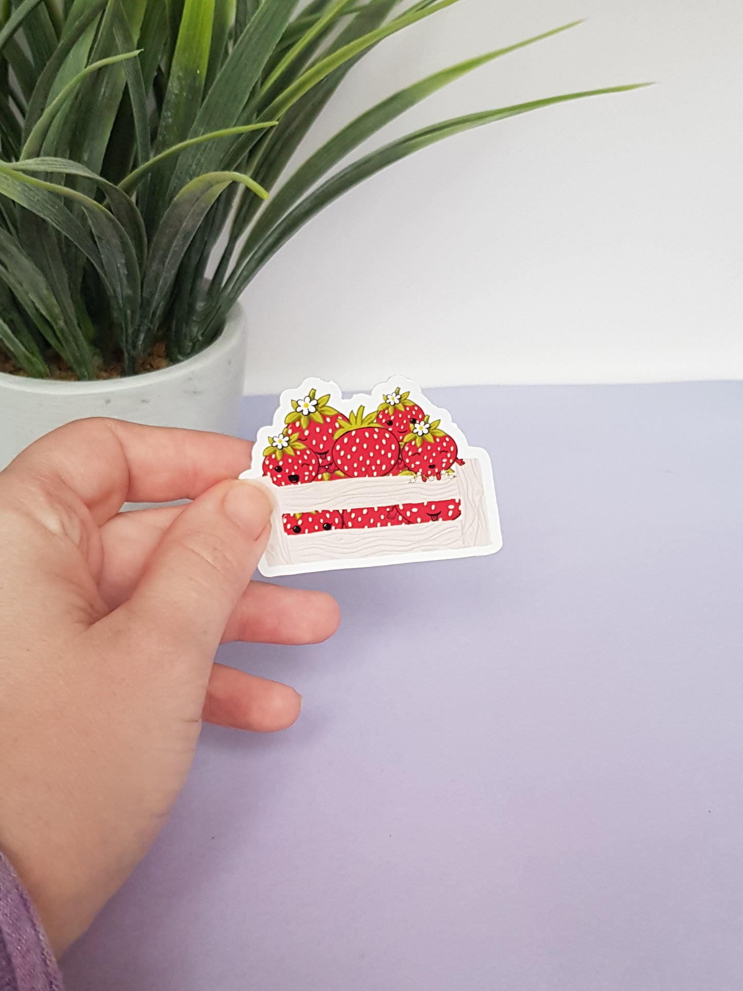 Mrs Berry Basket Vinyl Sticker ~ Strawberry Basket Laptop Sticker ~ Cute Die Cut Sticker
