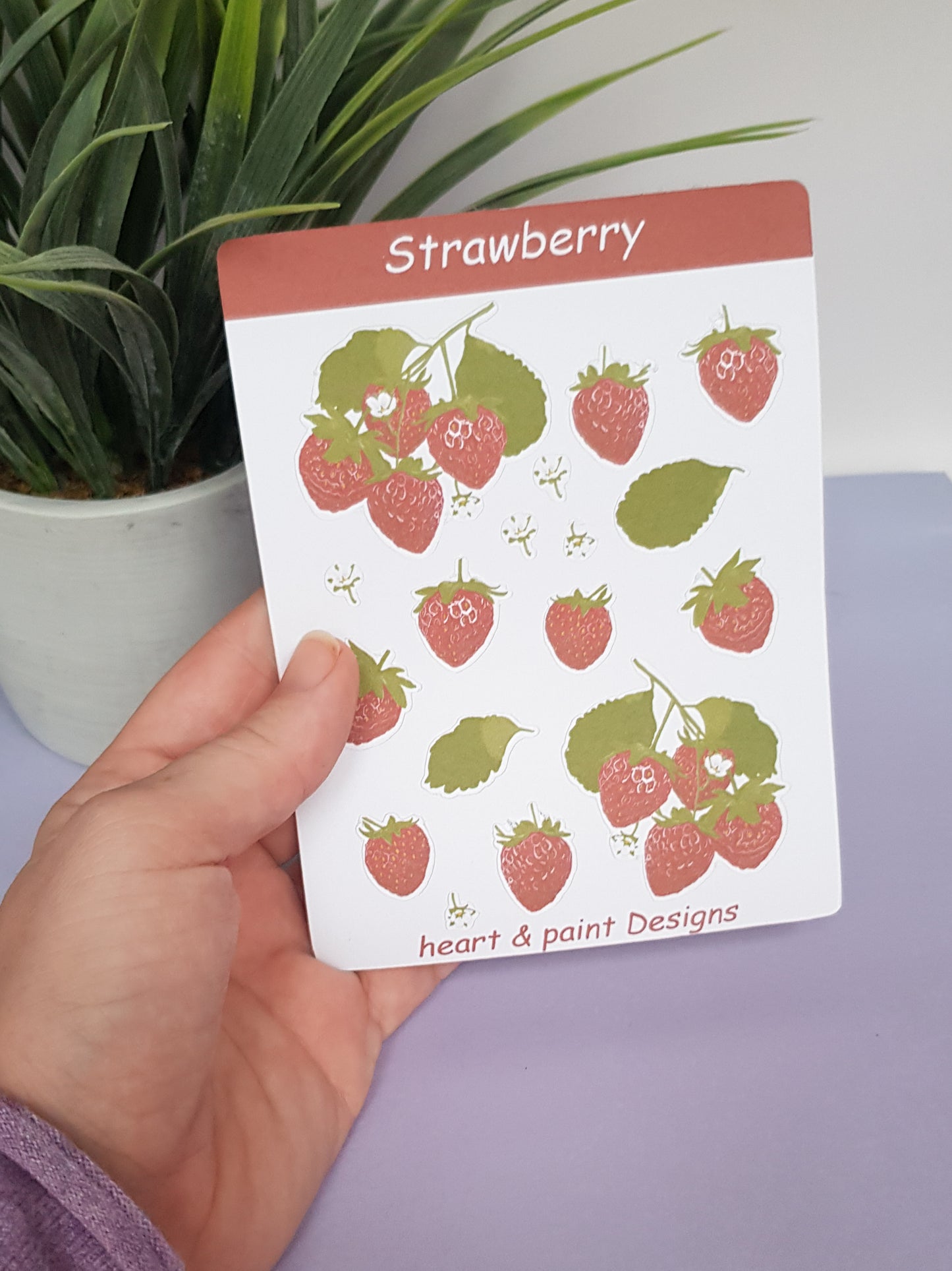 Feuille d'autocollants fraises, autocollants de planificateur fraises, autocollants Bullet Journal
