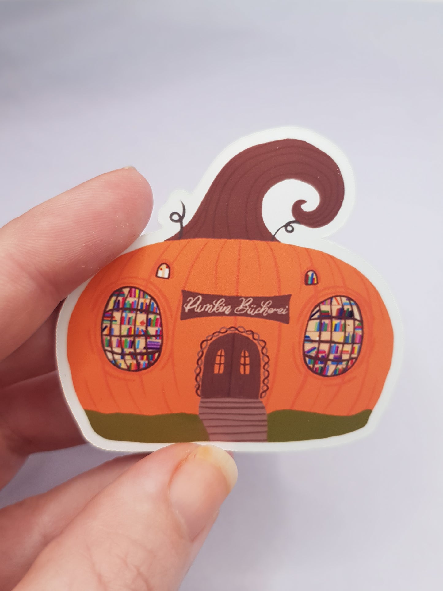 Pumpkin Library Vinyl Sticker ~ Library Laptop Sticker ~ Cute Die Cut Sticker ~ Pumkin Libary Sticker