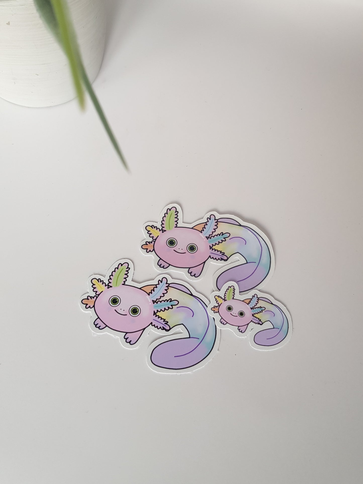 Autocollant Axolotl - Autocollant pour ordinateur portable ~ Autocollant découpé mignon ~ Autocollant