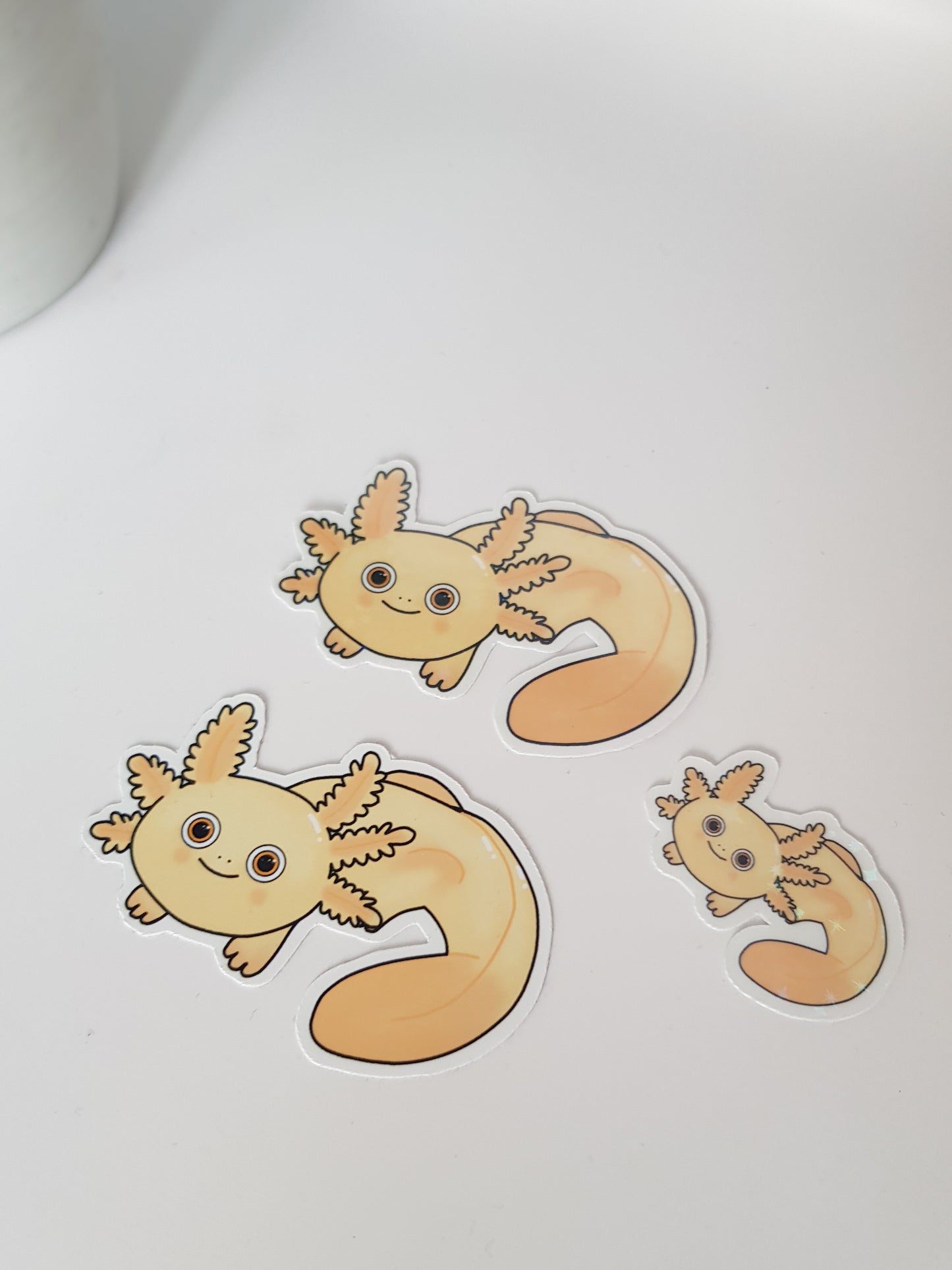 Autocollant Axolotl - Autocollant pour ordinateur portable ~ Autocollant découpé mignon ~ Autocollant