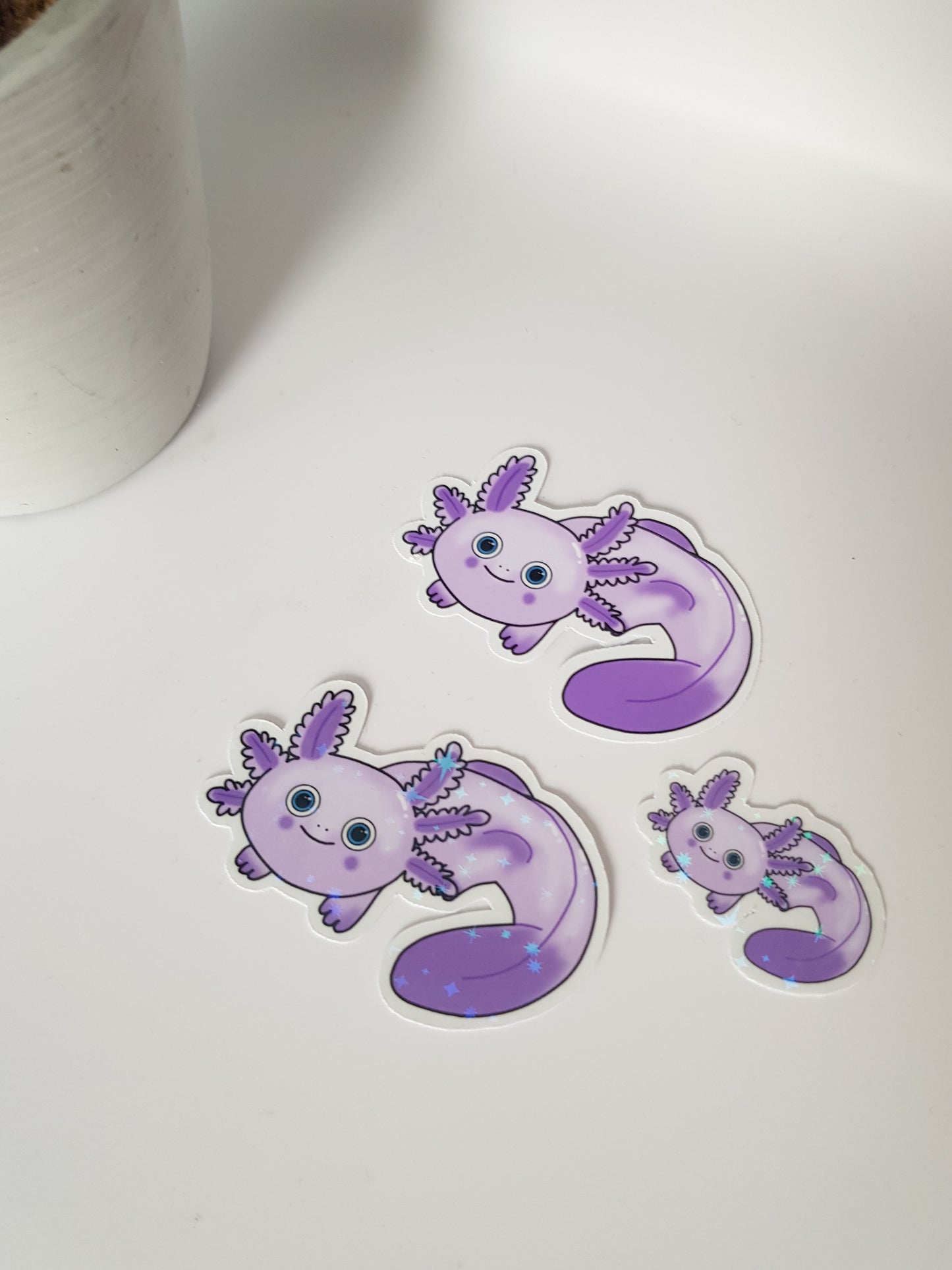 Autocollant Axolotl - Autocollant pour ordinateur portable ~ Autocollant découpé mignon ~ Autocollant