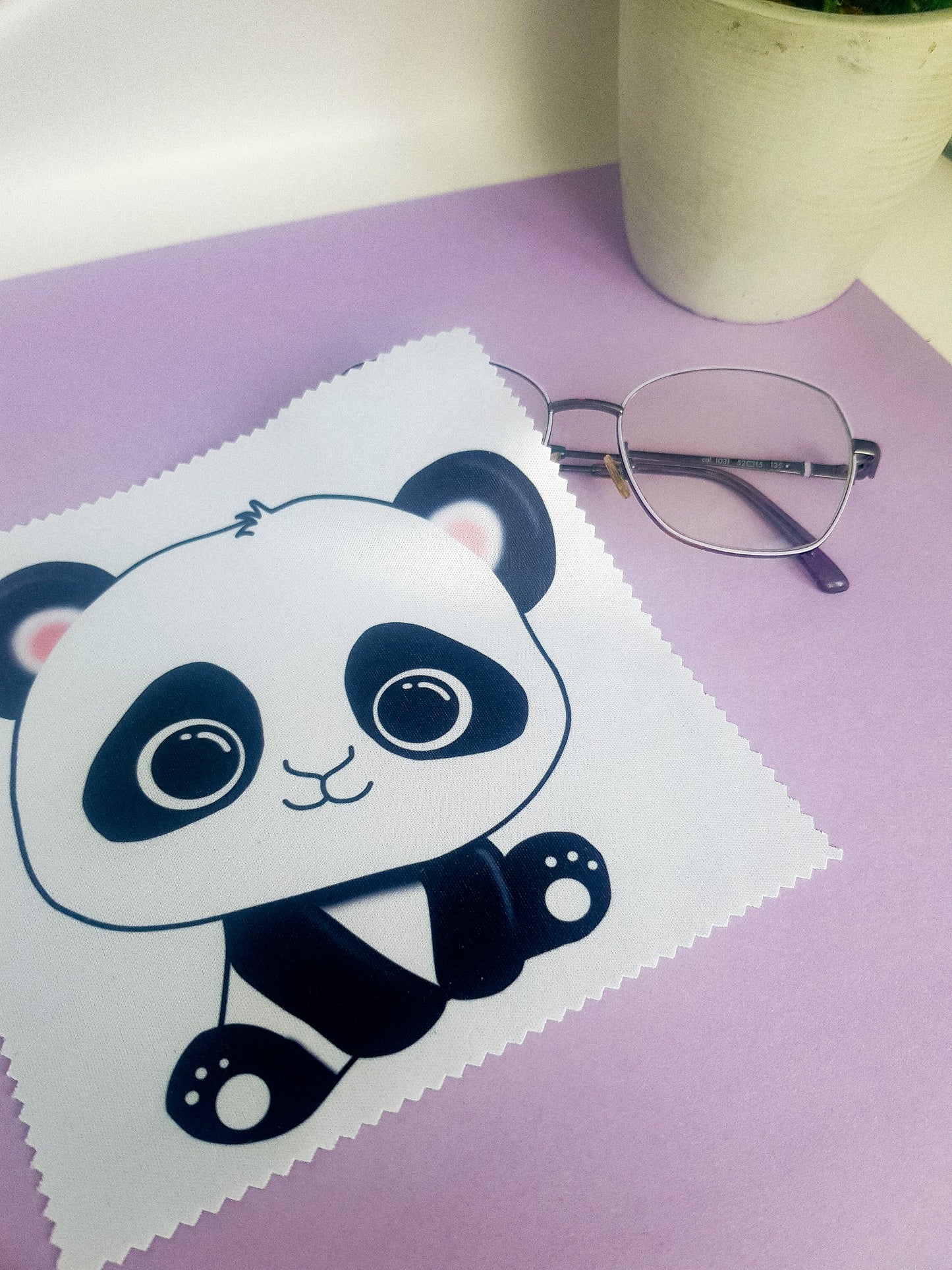 Panda Brillenputztuch, Reinigungstuch für Brillen, Brillentuch, Displaytuch, Bildschirmtuch, Microfasertuch