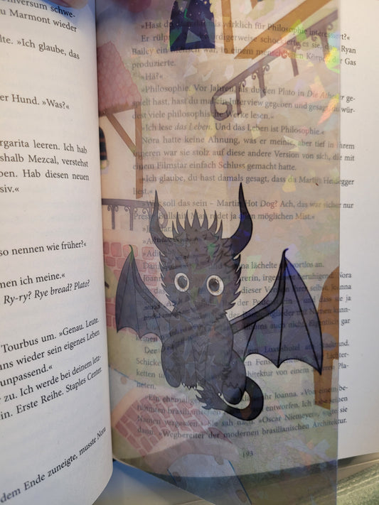 Lesezeichen Taro der Drache, Glasmalerei Stil