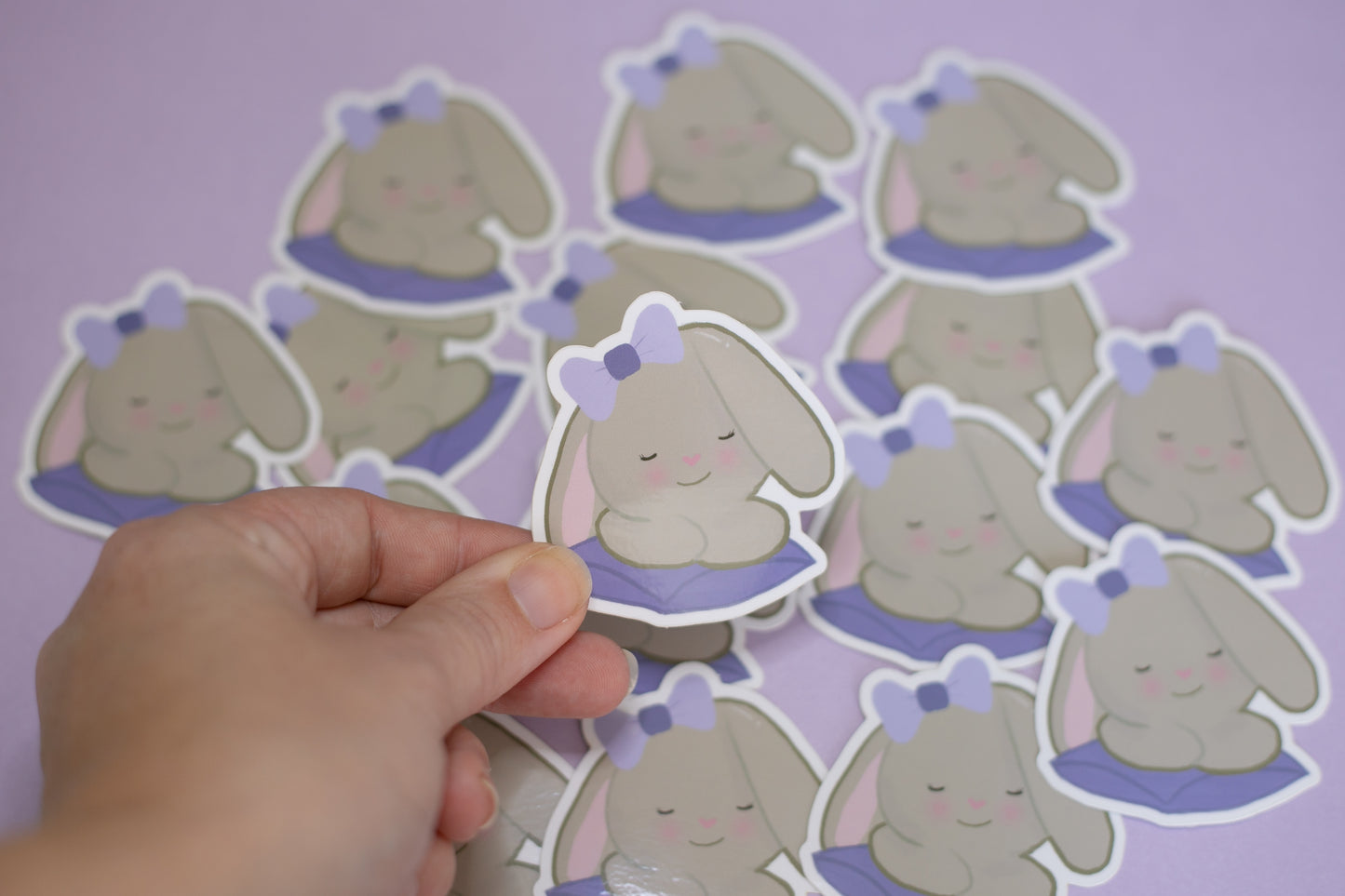 Autocollant en vinyle Holly Bunny ~ Autocollant pour ordinateur portable lapin ~ Autocollant découpé mignon ~ Autocollant lapin