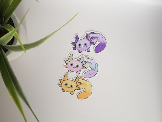 Autocollant Axolotl - Autocollant pour ordinateur portable ~ Autocollant découpé mignon ~ Autocollant