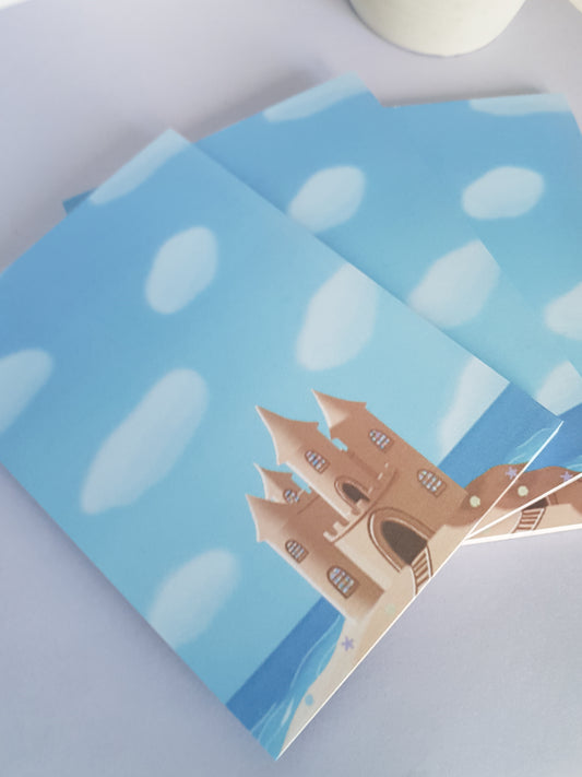 cute A6 notepad, beach library notepad, beach library notepad