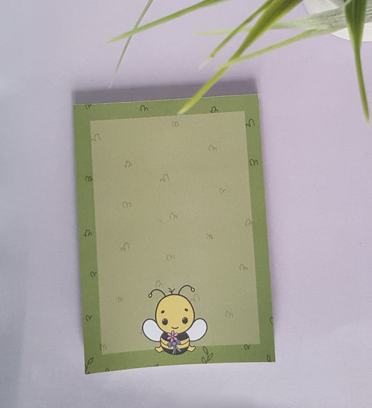 cute A6 notepad, Mimi the Bee notepad, Bee Notepad
