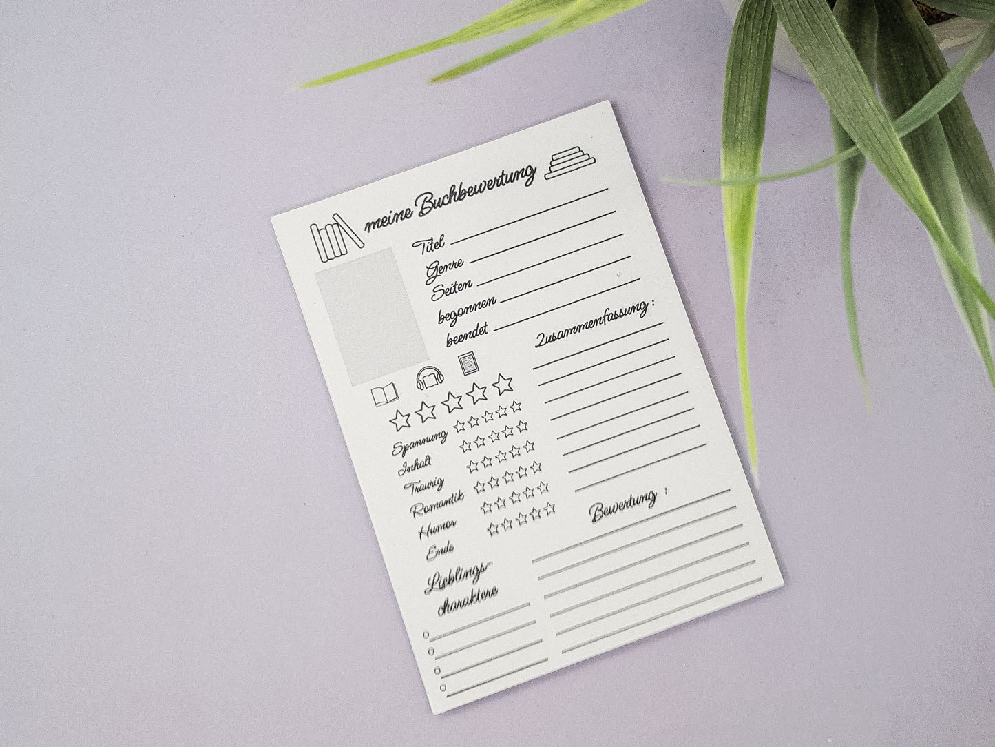 Buchbewertungsblock A6 – „Meine Buchbewertung“