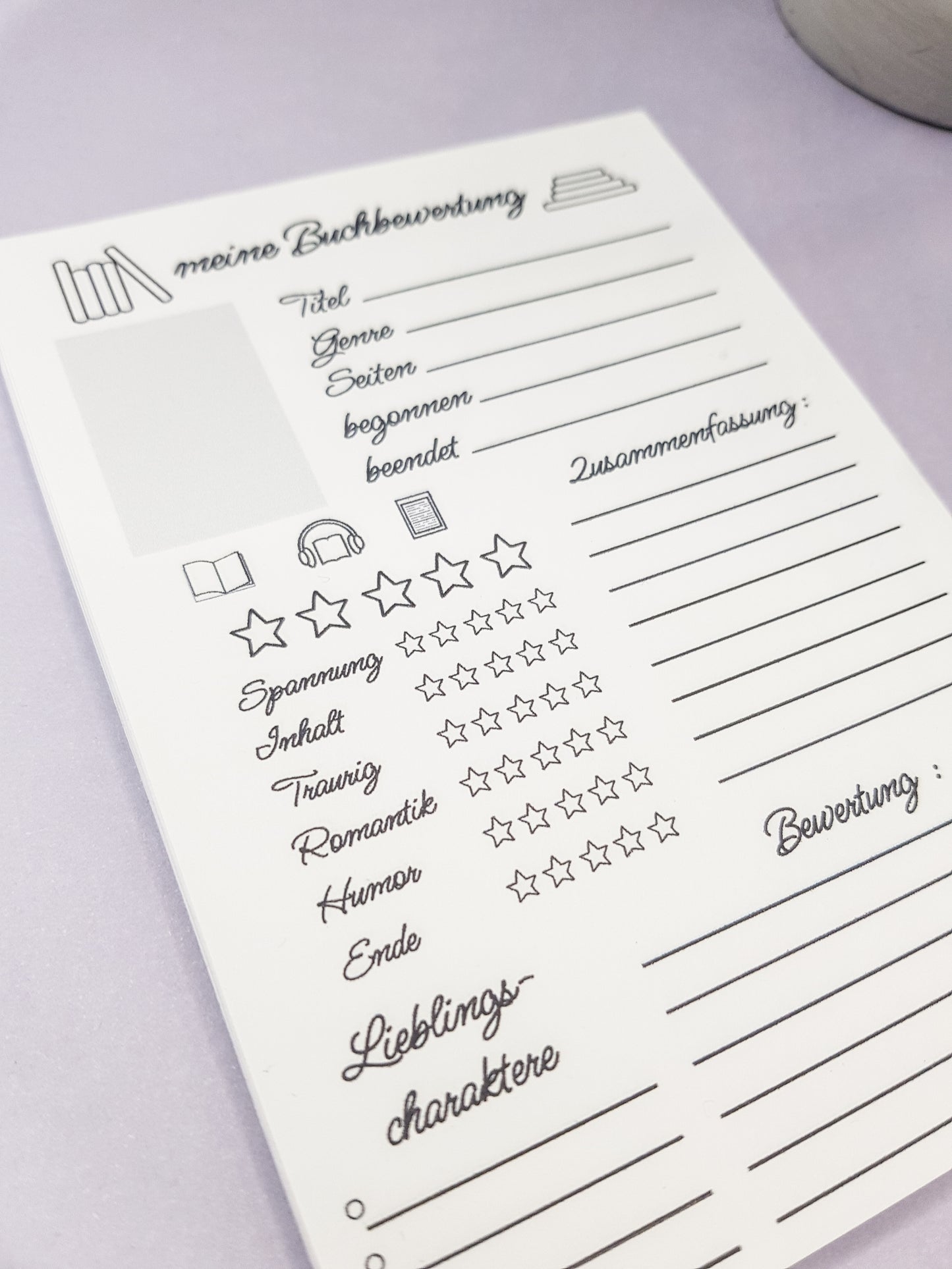 Buchbewertungsblock A6 – „Meine Buchbewertung“
