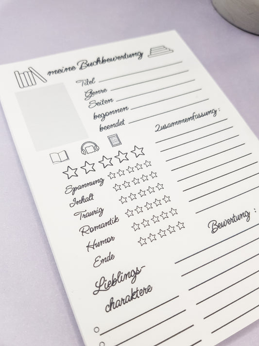 Buchbewertungsblock A6 – „Meine Buchbewertung“