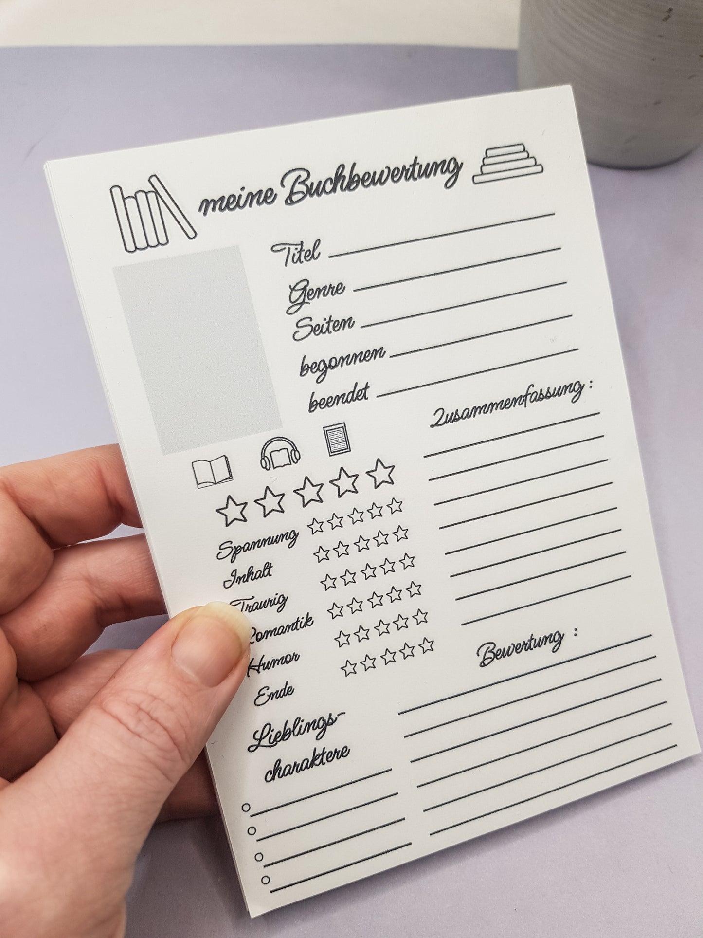 Buchbewertungsblock A6 – „Meine Buchbewertung“