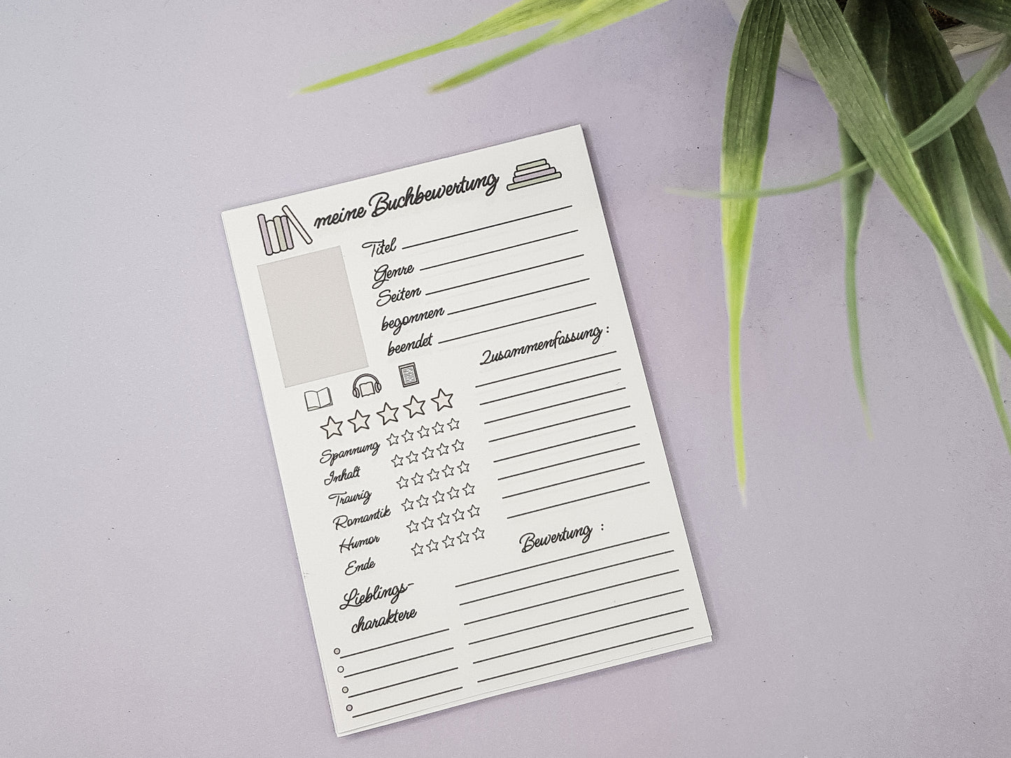 Buchbewertungsblock A6 – „Meine Buchbewertung“