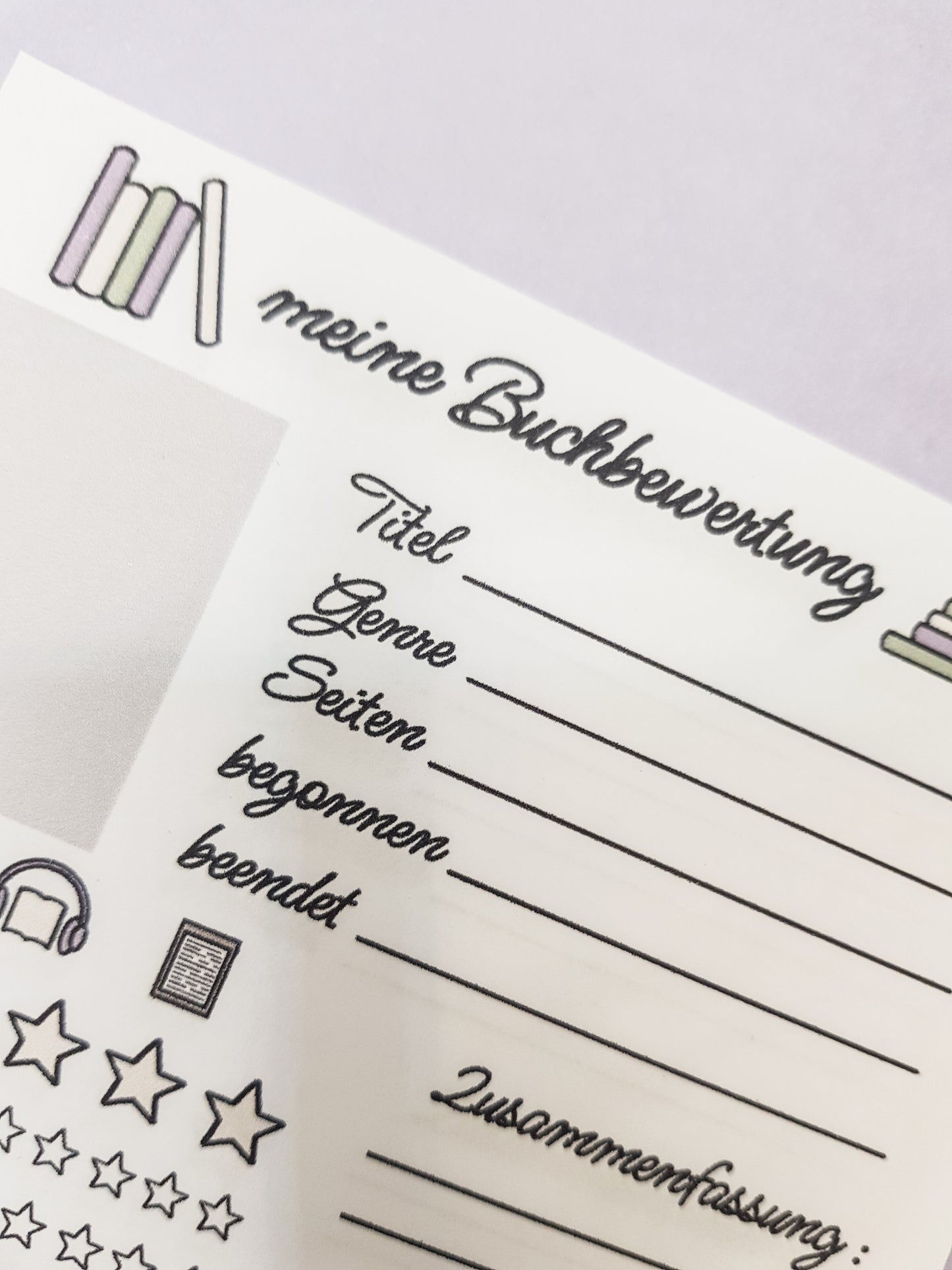 Buchbewertungsblock A6 – „Meine Buchbewertung“