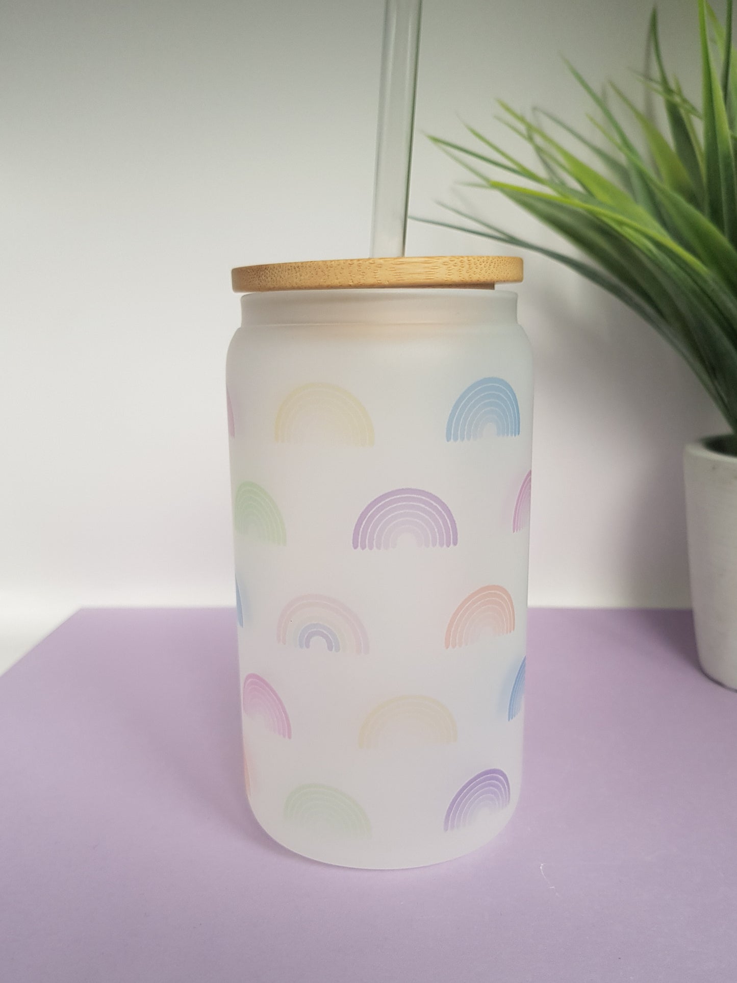 Verre à café glacé d'environ 340 ml, tasse en verre, verre avec couvercle et paille, cadeau de demoiselle d'honneur, verre à boire fraises