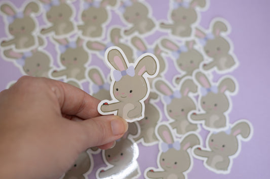 Autocollant en vinyle Holly Bunny ~ Autocollant pour ordinateur portable lapin ~ Autocollant découpé mignon ~ Autocollant lapin