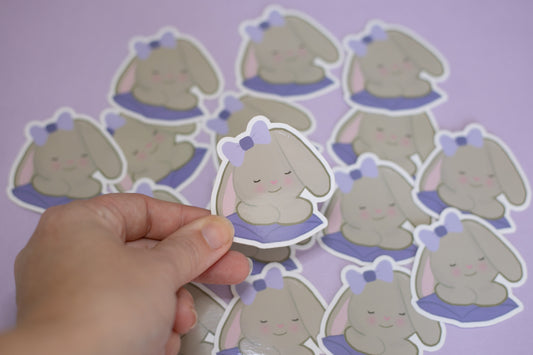 Autocollant en vinyle Holly Bunny ~ Autocollant pour ordinateur portable lapin ~ Autocollant découpé mignon ~ Autocollant lapin