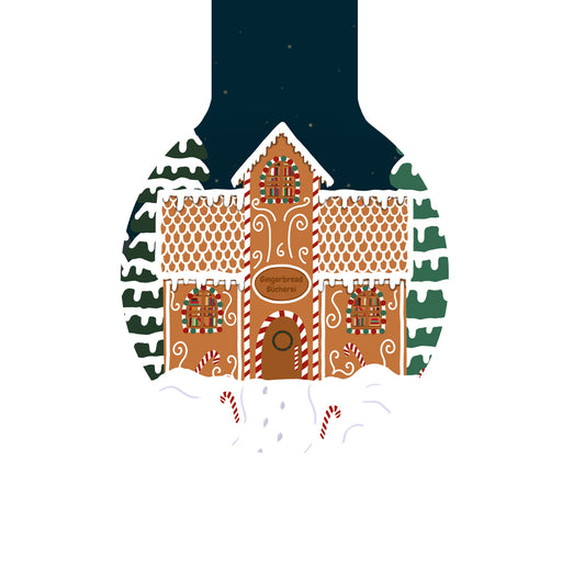 magnetisches Lesezeichen Gingerbread Bücherei, Lebkuchen Libary