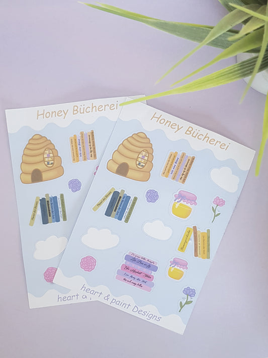 Feuille d'autocollants Honey Library, autocollants Honey Library Planner, autocollants Bullet Journal